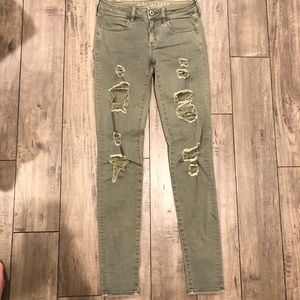 American Eagle Olive denim